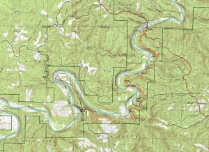 BRT - Large Maumee topographic trail map at 1:24,000 scale.
